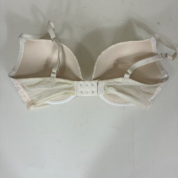 Victoria’s Secret Dream Angels Push-up Bra Beige Ivory Lace Sz 34DD - Picture 5 of 8
